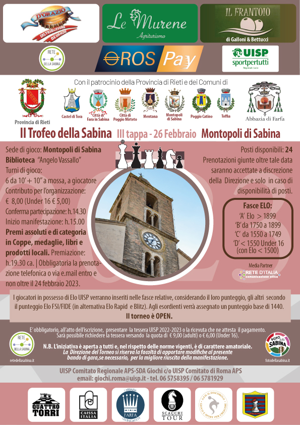 Locandina Montopoli Trofeo della Sabina 2023